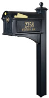 Whitehall Balmoral Monogram Superior Mailbox Package - Black