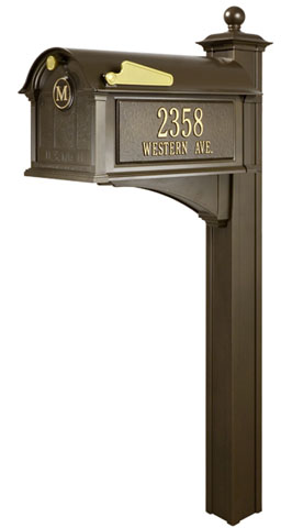 Whitehall Balmoral Monogram Superior Mailbox Package - Bronze