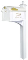 Whitehall Balmoral Monogram Superior Mailbox Package - White