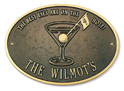 19th Hole Martini Glass Deck Plaque