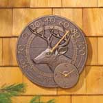 Whitetail Buck Thermometer & Clock