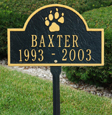 Pet Paw Mini Arch Memorial Plaque