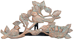 Chickadee Garden Hose Holder - Copper Verdi