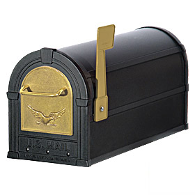 Eagle Rural Mailbox - Black with Gold Accents