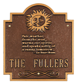 Fair Weather Monogram Plaque