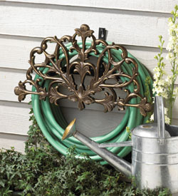 Filigree Garden Hose Holder - French Bronze