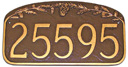 Pine Cone Address Plaque
