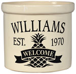 Pineapple Welcome Personalized Crock