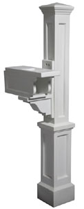 Rockport Single Mail Post - White