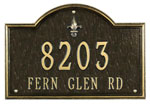 Fleur De Lis Arch Address Plaque