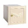 Beige Column Mailbox with Eagle Door