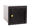 Black Column Mailbox with Plain Door