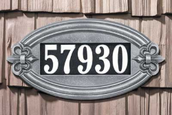 Fleur de Lis Oval Illuminator Address Plaque