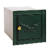 Green Column Mailbox with Eagle Door