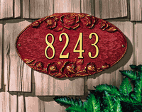 Rose Oval Address Plaque
