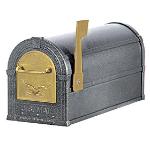 Eagle Rural Mailbox - Pewter with Gold Accents