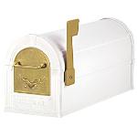 Eagle Rural Mailbox -  White with Gold Accents